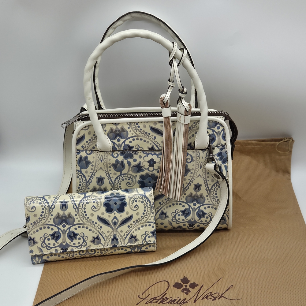 Rare Like New Patricia Nash Small Leather Paris Satchel Crossbody Terresa Wallet - Picture 2 of 16